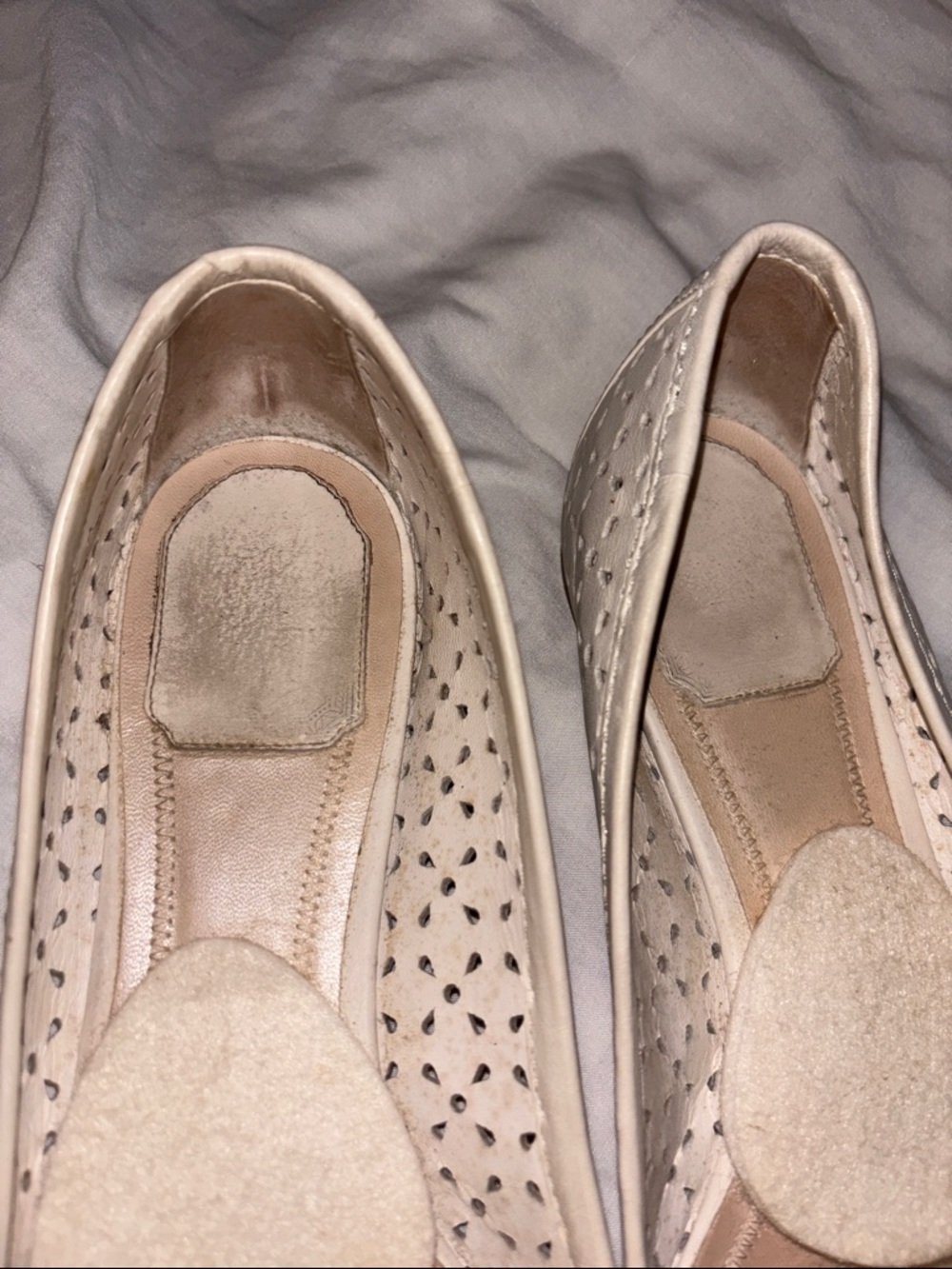 Christian Dior Women’s Cream Perforated Buckle Flats - Picture 3 of 11